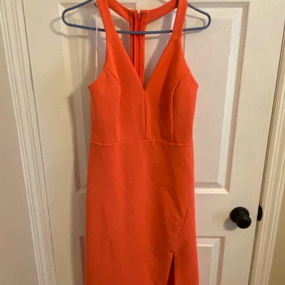 Neon Orange Bodycon Dress